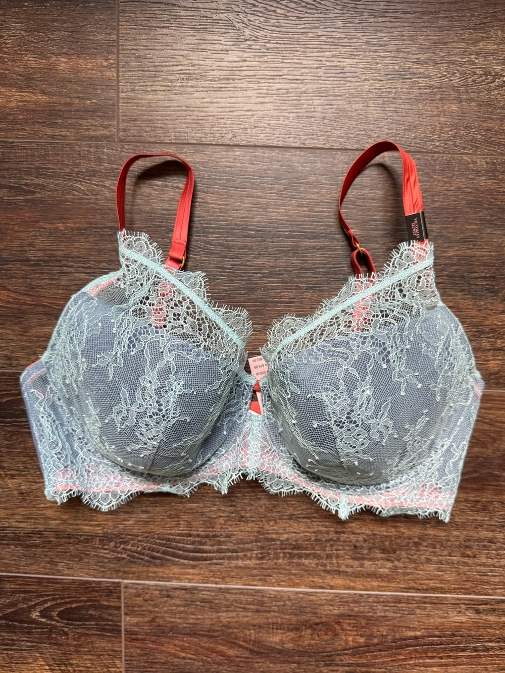 NWT Victoria’s Secret Lace Underwire Bra 36DD Blue Coral